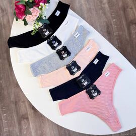 Жіночі бавовняні стрінги Lady Part #9272 рубчик