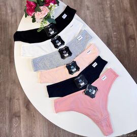 Жіночі бавовняні стрінги Lady Part #9272 рубчик, зображення 2