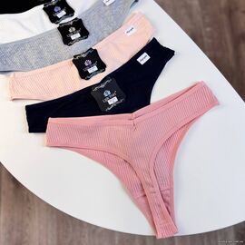 Жіночі бавовняні стрінги Lady Part #9272 рубчик, зображення 4