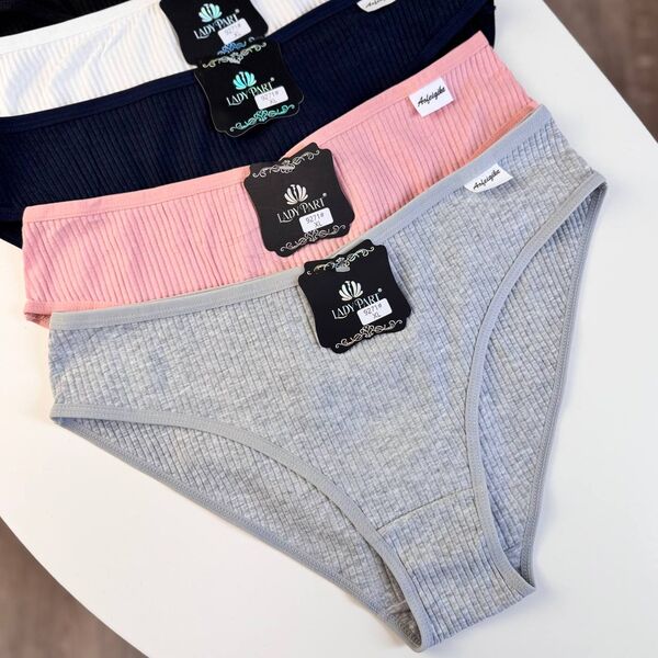 Жіночі бавовняні трусики Lady Part #9271 рубчик