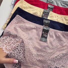 Жіночі бавовняні трусики Biweier #3029 з мереживом, зображення 3