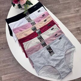 Жіночі бавовняні трусики Biweier #504 з мереживом, зображення 1