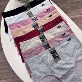 Жіночі бавовняні трусики Biweier #504 з мереживом, зображення 2