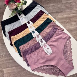 Жіночі бавовняні трусики Leiccina #2704-1 з мереживом, зображення 1