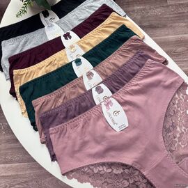 Жіночі бавовняні трусики Leiccina #2704-1 з мереживом, зображення 3