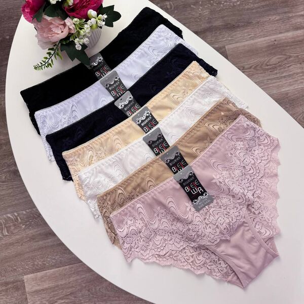 Жіночі мереживні трусики Biweier #2118 мікс