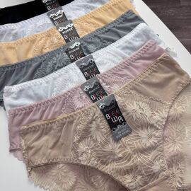 Жіночі бавовняні трусики Biweier #2073 з мереживом, зображення 2