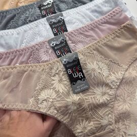 Жіночі бавовняні трусики Biweier #2073 з мереживом, зображення 3