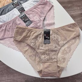 Жіночі бавовняні трусики Biweier #2073 з мереживом, зображення 4