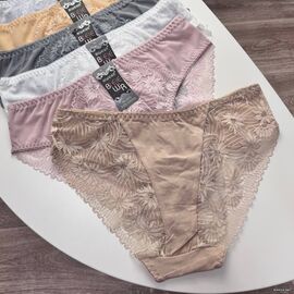 Жіночі бавовняні трусики Biweier #2073 з мереживом, зображення 5