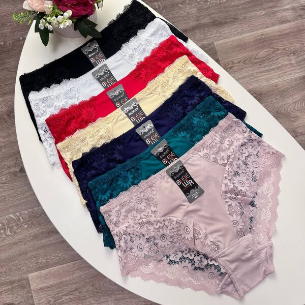 Жіночі мереживні трусики Biweier #31076 мікс