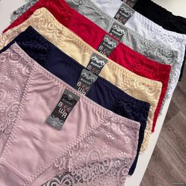 Жіночі бавовняні трусики Biweier #3031 з мереживом, зображення 3