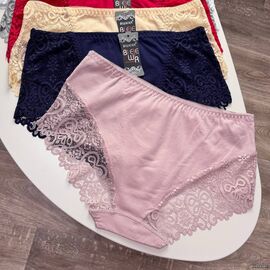 Жіночі бавовняні трусики Biweier #3031 з мереживом, зображення 5