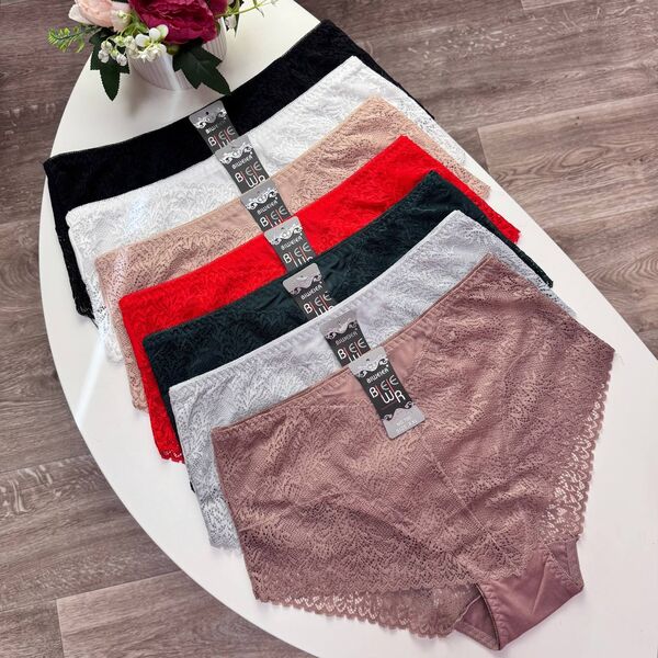 Жіночі бавовняні трусики Biweier #700 з мереживом