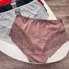 Жіночі бавовняні трусики Biweier #700 з мереживом, зображення 5