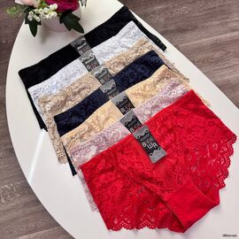 Жіночі бавовняні трусики Biweier #2130 з мереживом, зображення 2