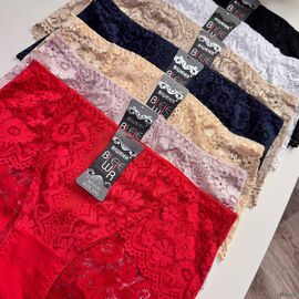 Жіночі бавовняні трусики Biweier #2130 з мереживом, зображення 3