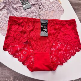 Жіночі бавовняні трусики Biweier #2130 з мереживом, зображення 4