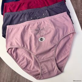 Жіночі бавовняні трусики Biweier #7028 з вишивкою, зображення 3